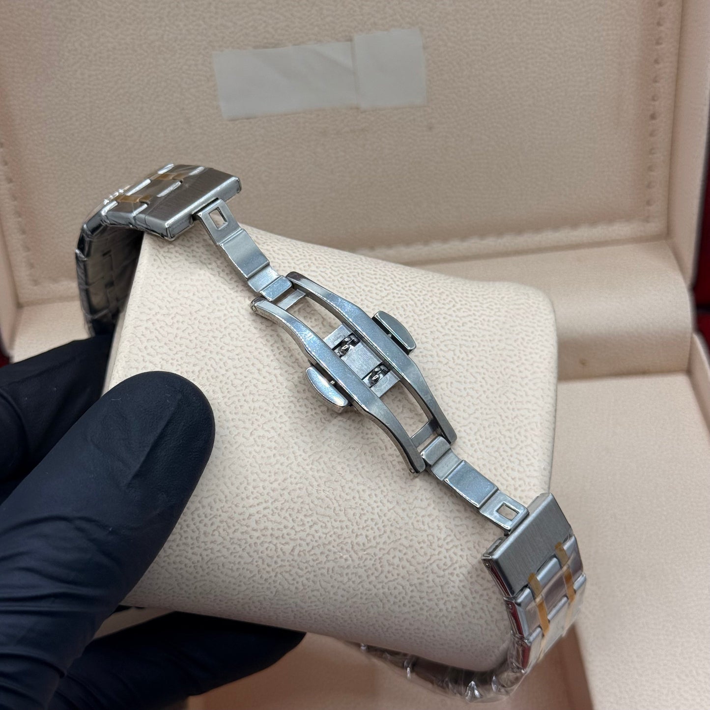 Tissot style silver with black dial