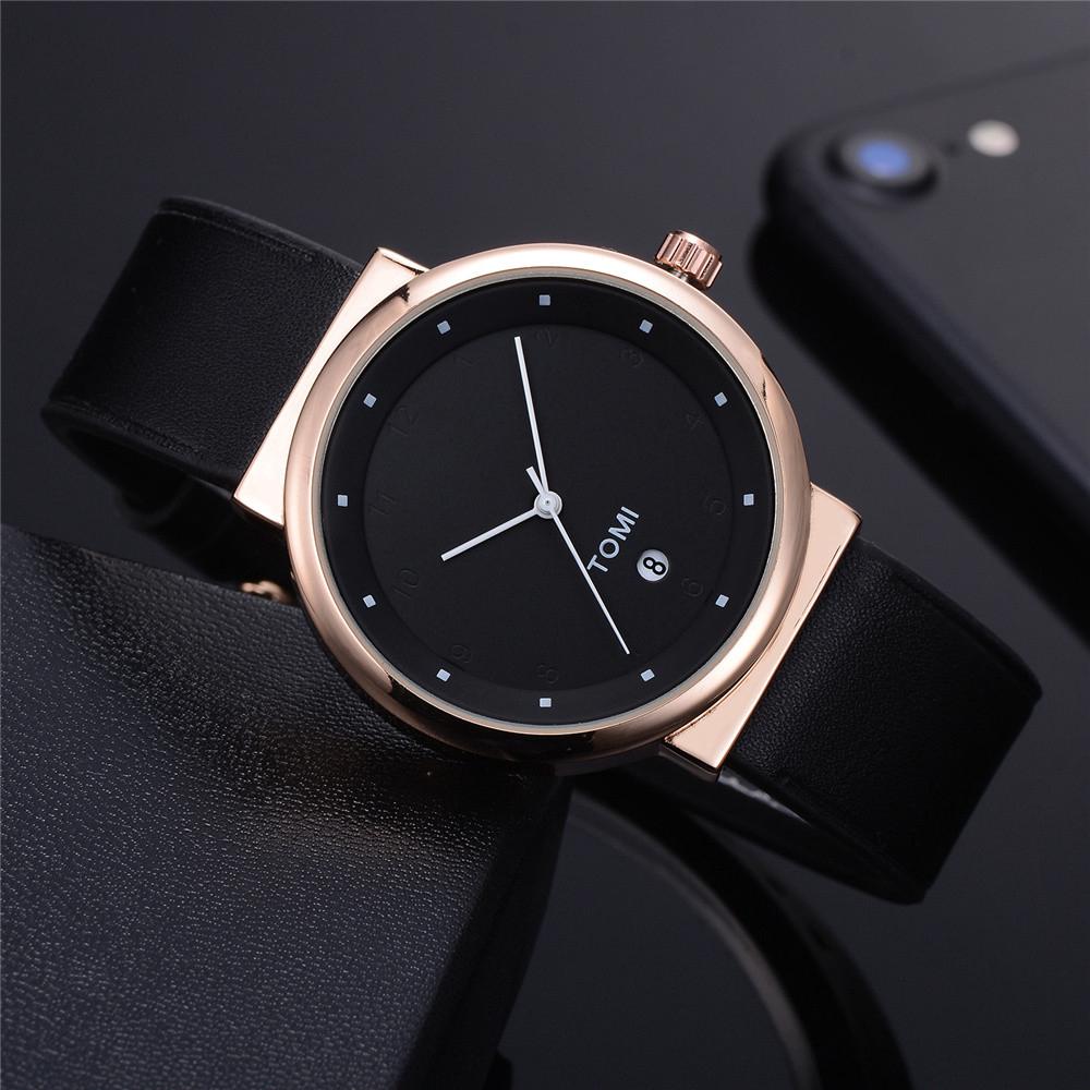 TOMI T-091 Business Watch Round Dial Date Quartz