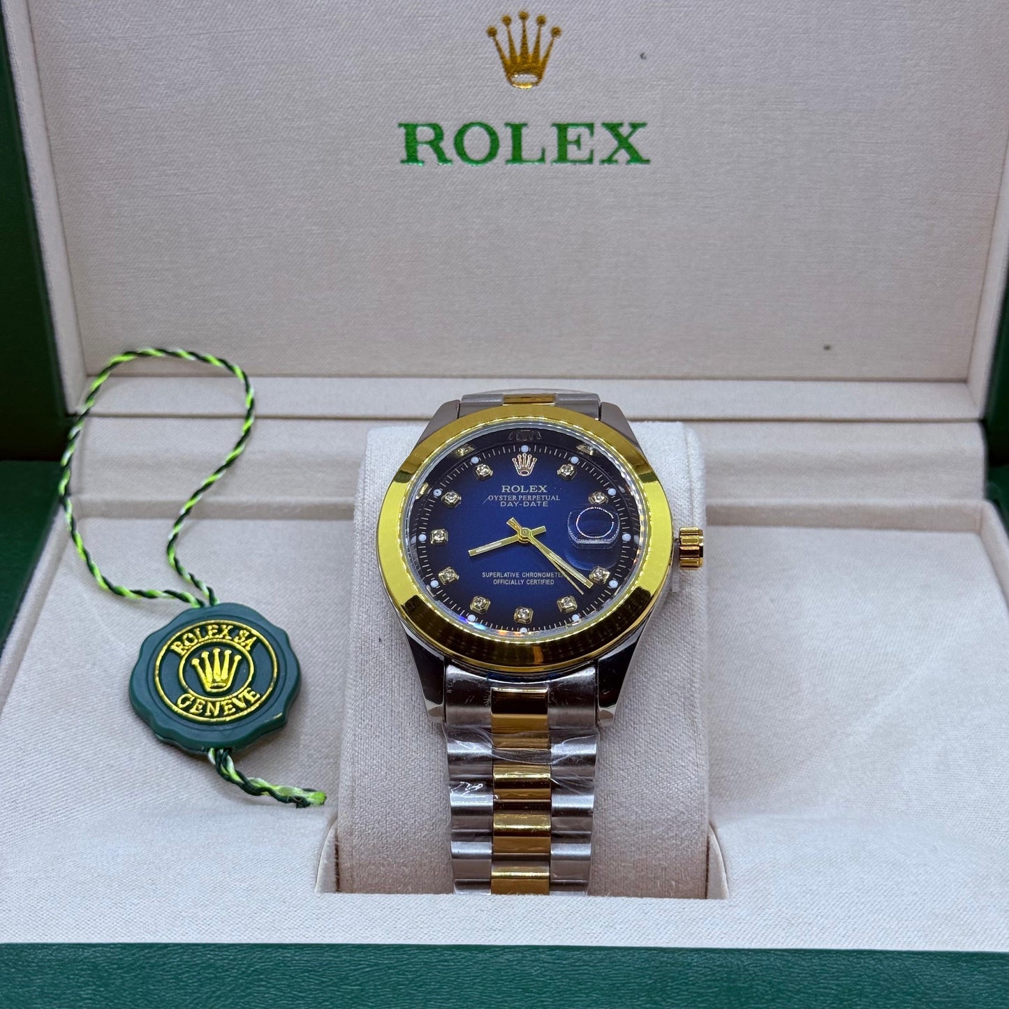 Rolex oyster truetone with blue dial