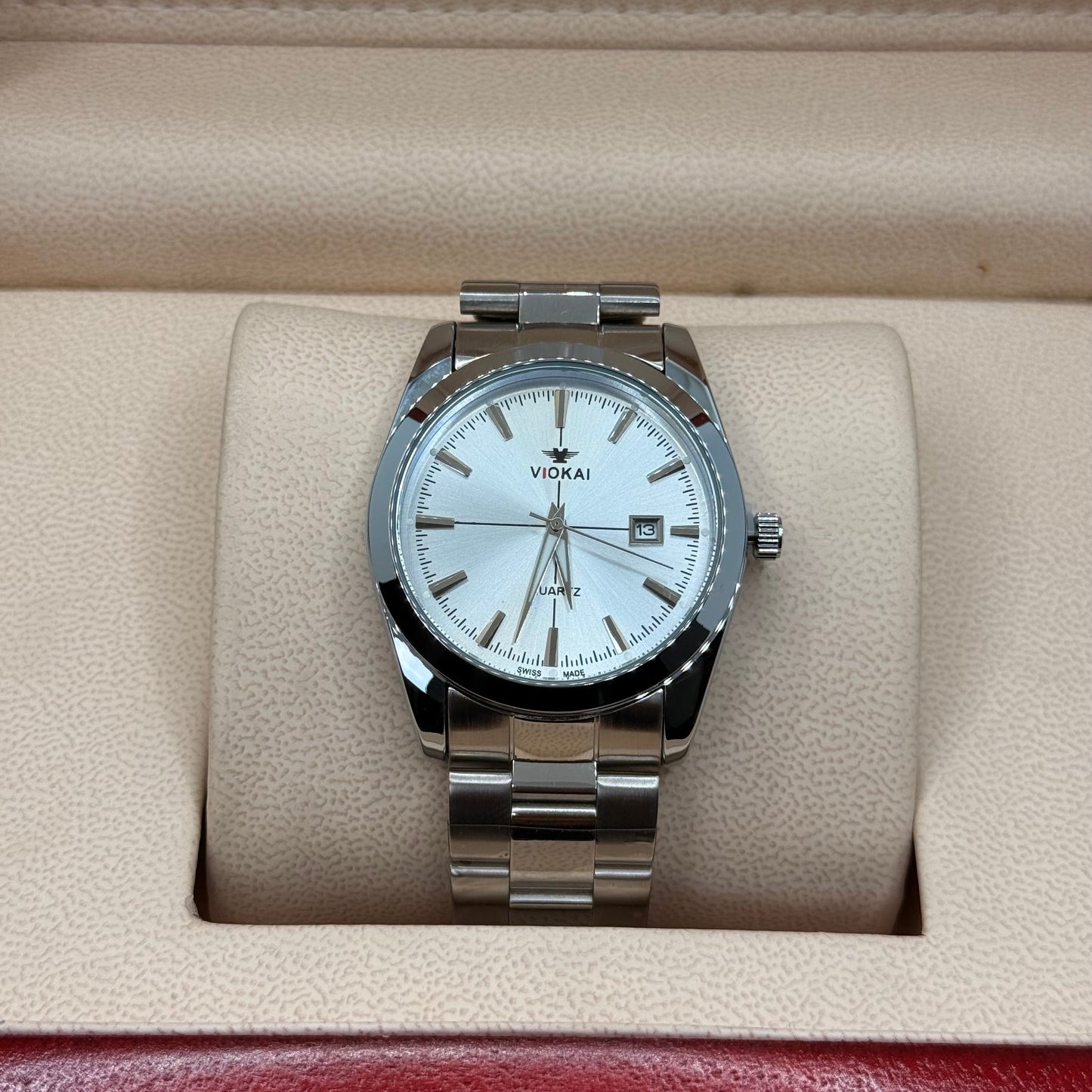 Tissot style silver with  white dial