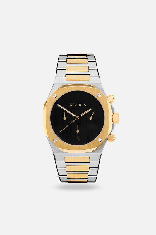 1023 Chronograph: Steel/Gold/Black
