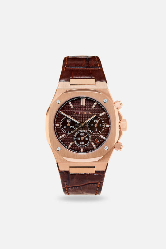 Chronograph 001: Rose/Brown