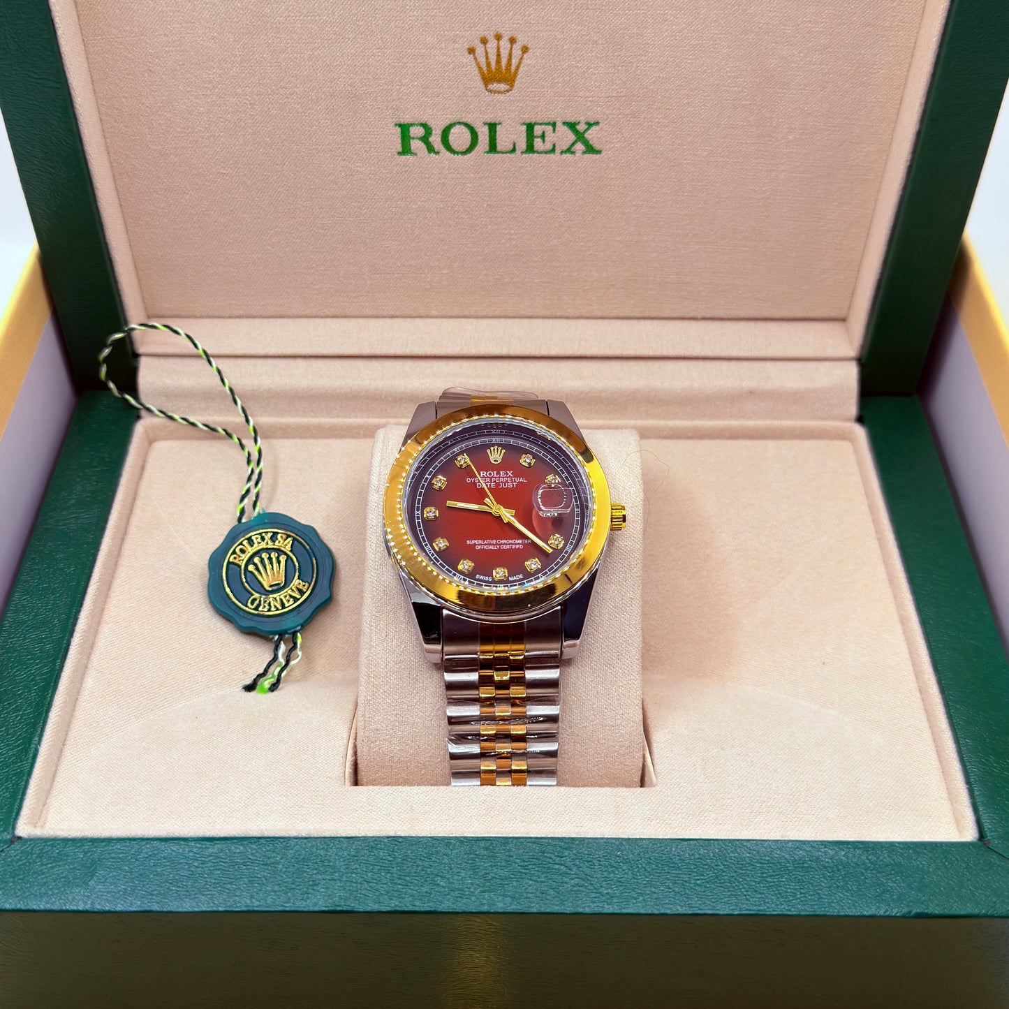 Rolex automatic movement truetone  with  red dial