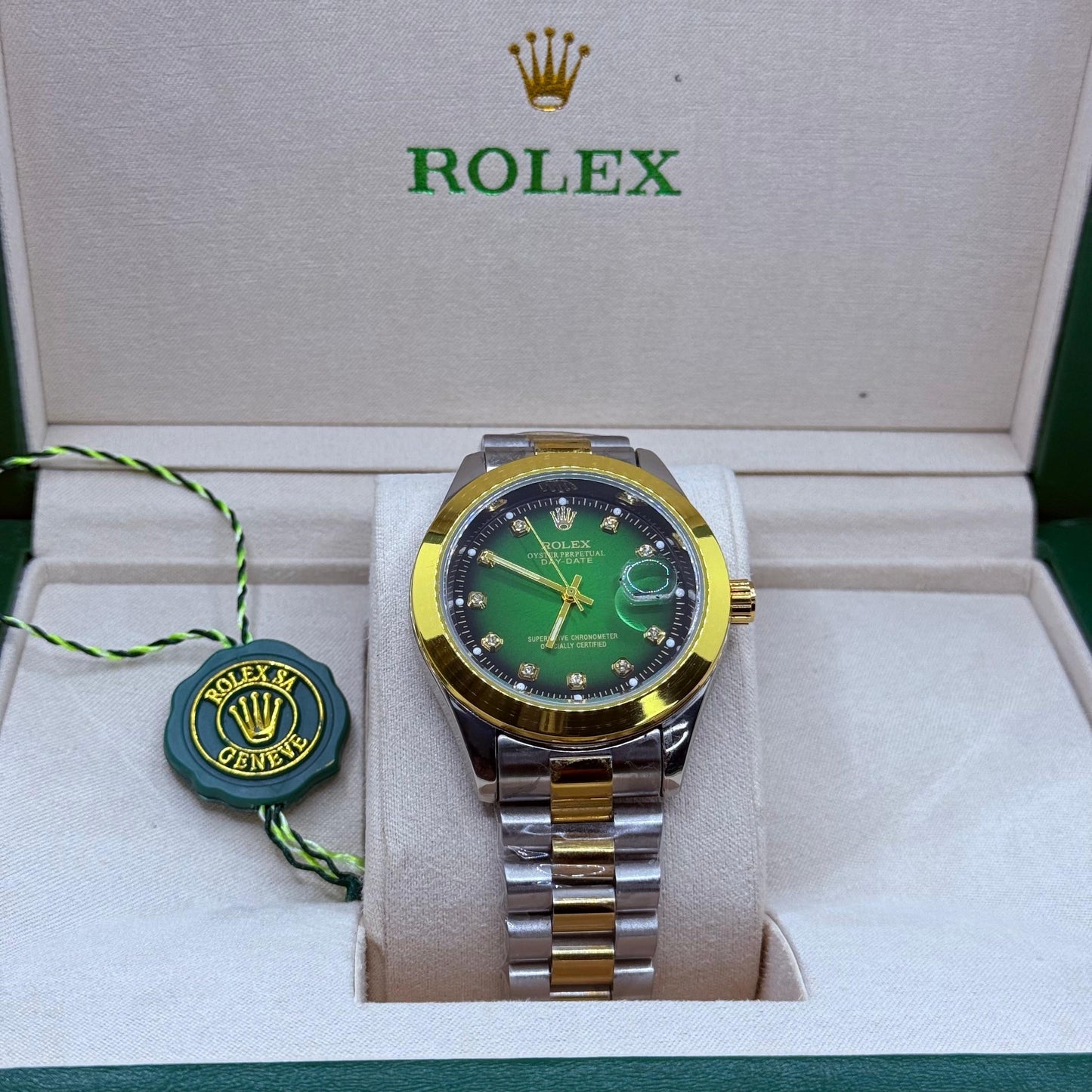 Rolex oyster truetone with green  dial