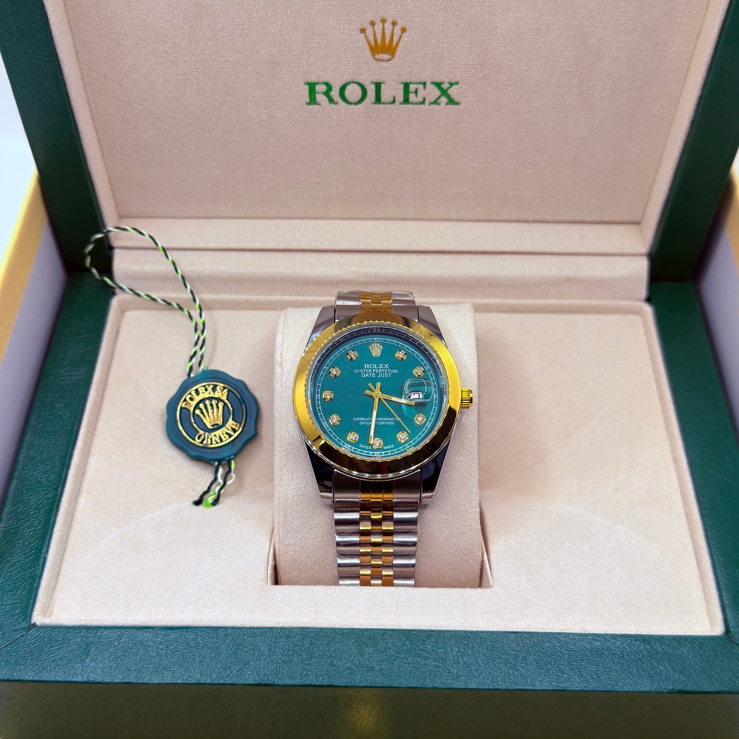 Rolex automatic movement truetone  with green dial