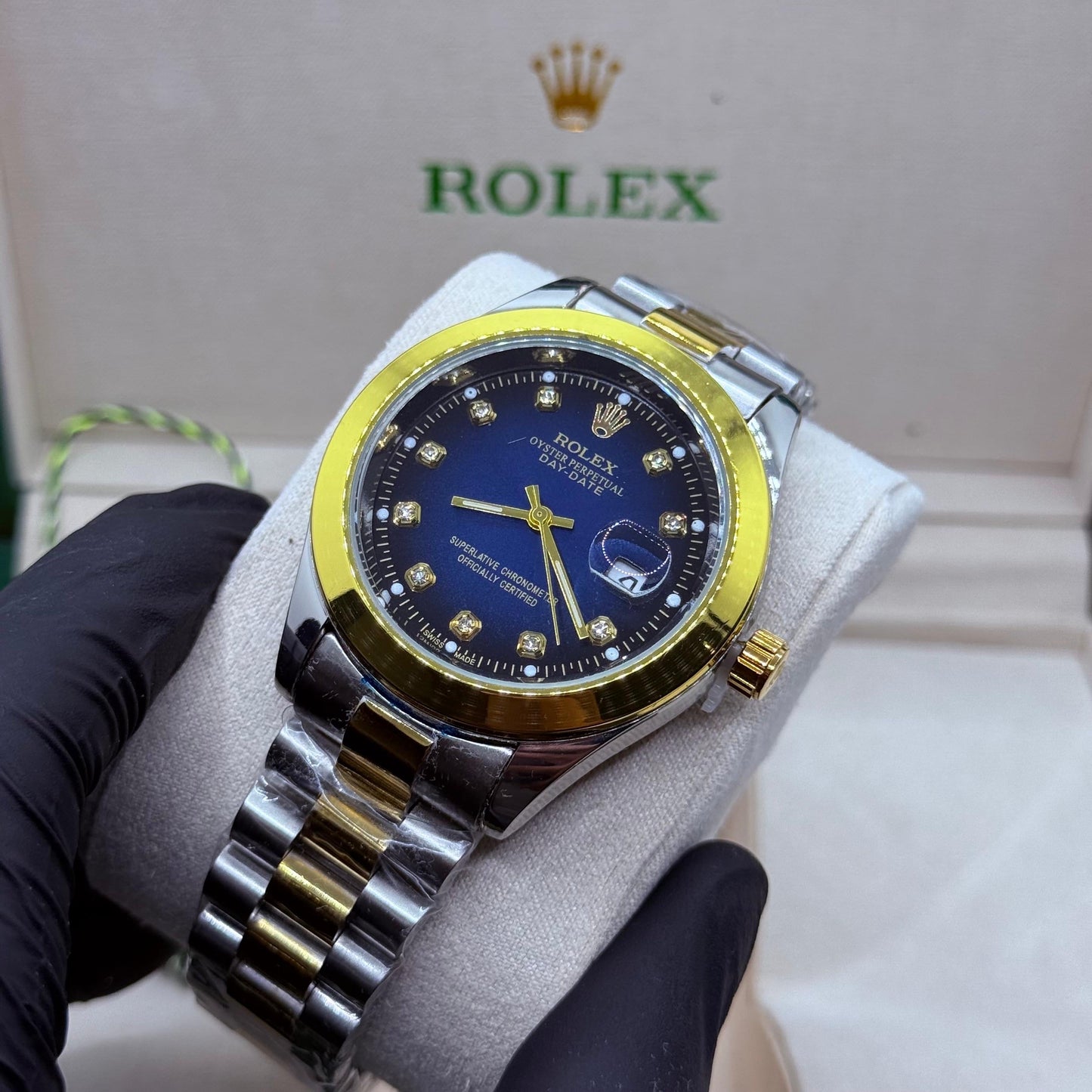 Rolex oyster truetone with blue dial