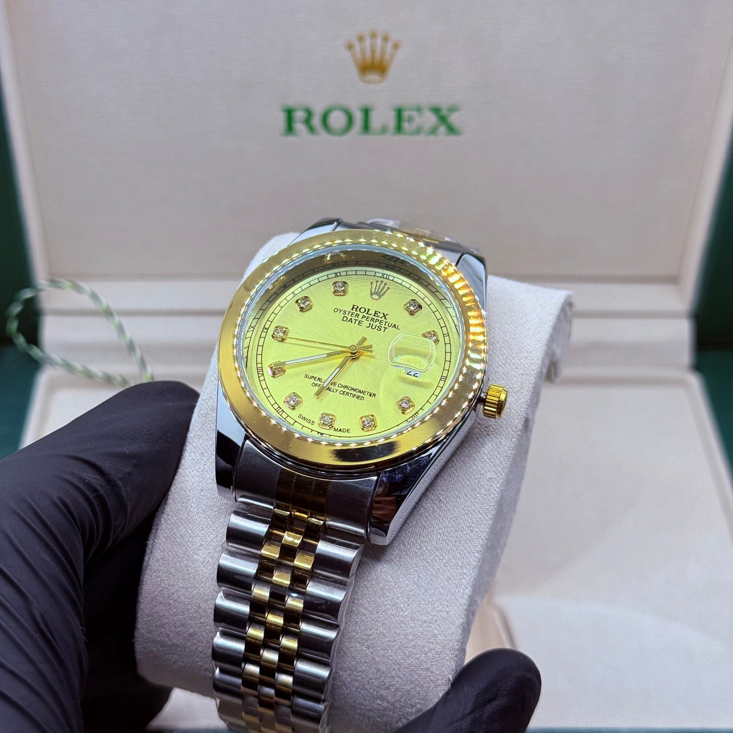 Rolex automatic movement truetone  with golden dial