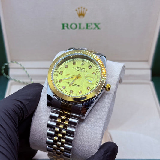 Rolex automatic movement truetone  with golden dial
