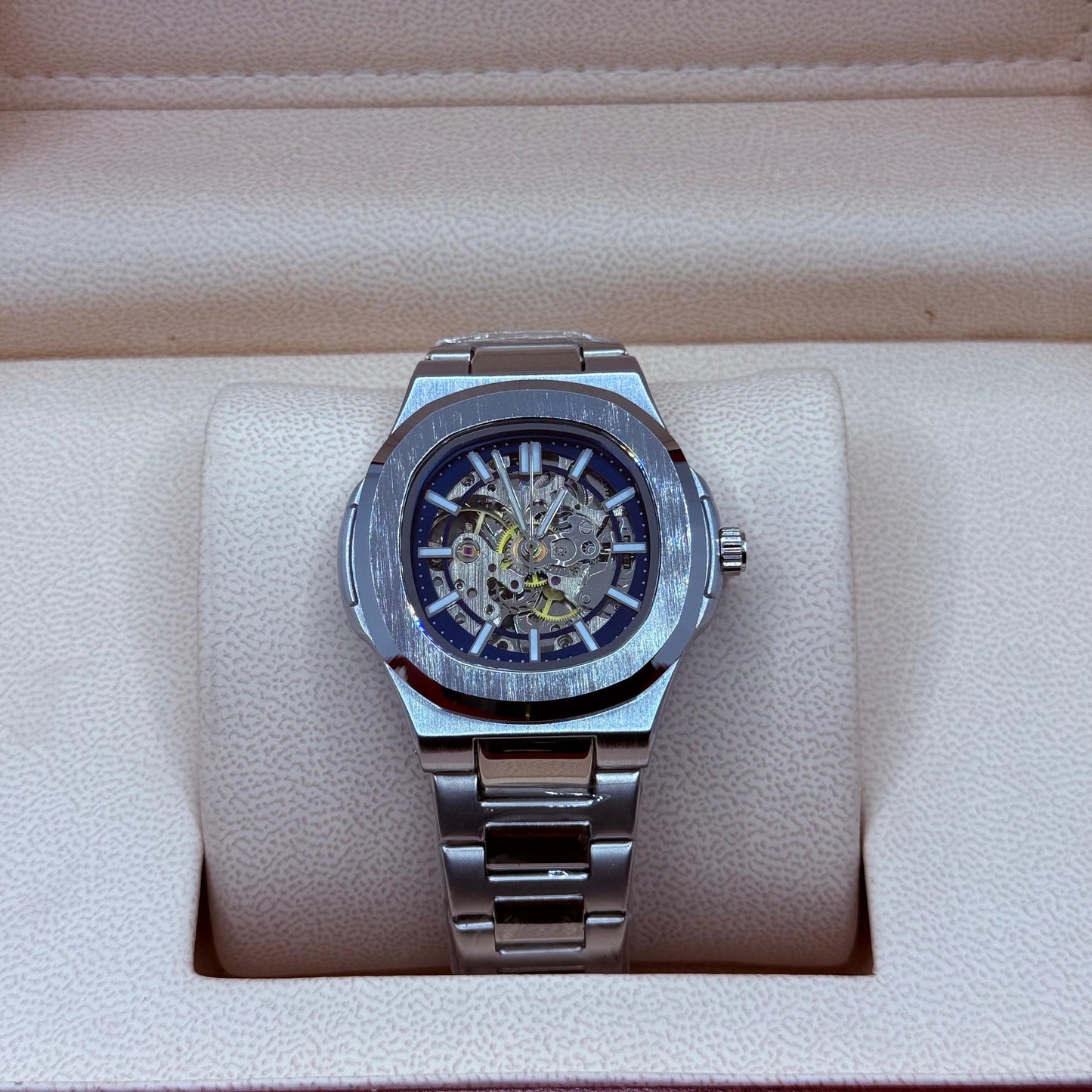 PP style automatic silver with blue scelton