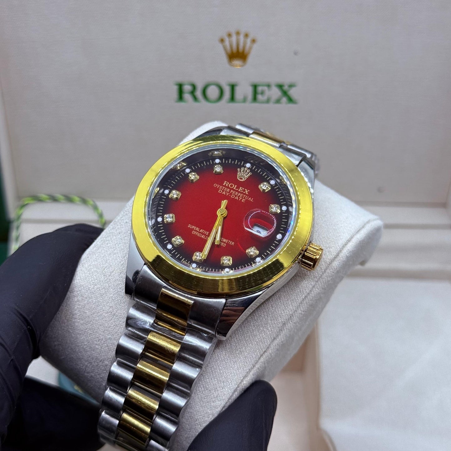 Rolex oyster truetone with  red  dial