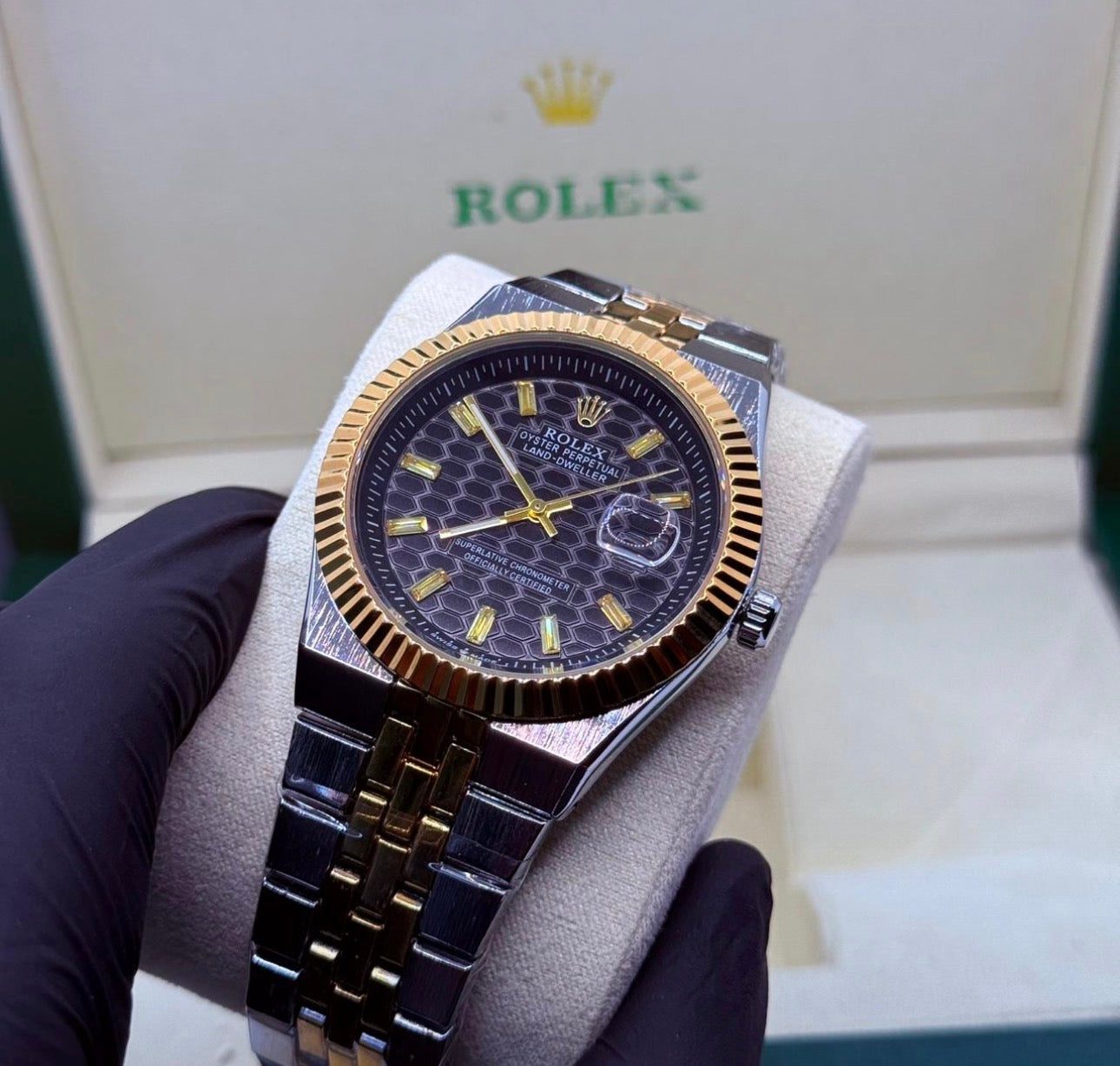 Rolex land dweller truetone with black  dial