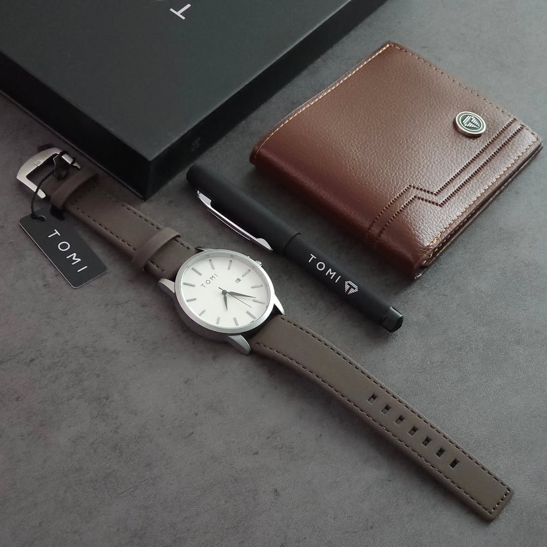 TOMI S8 Series Customised Gift Set Watch With Wallet & Pen Quartz