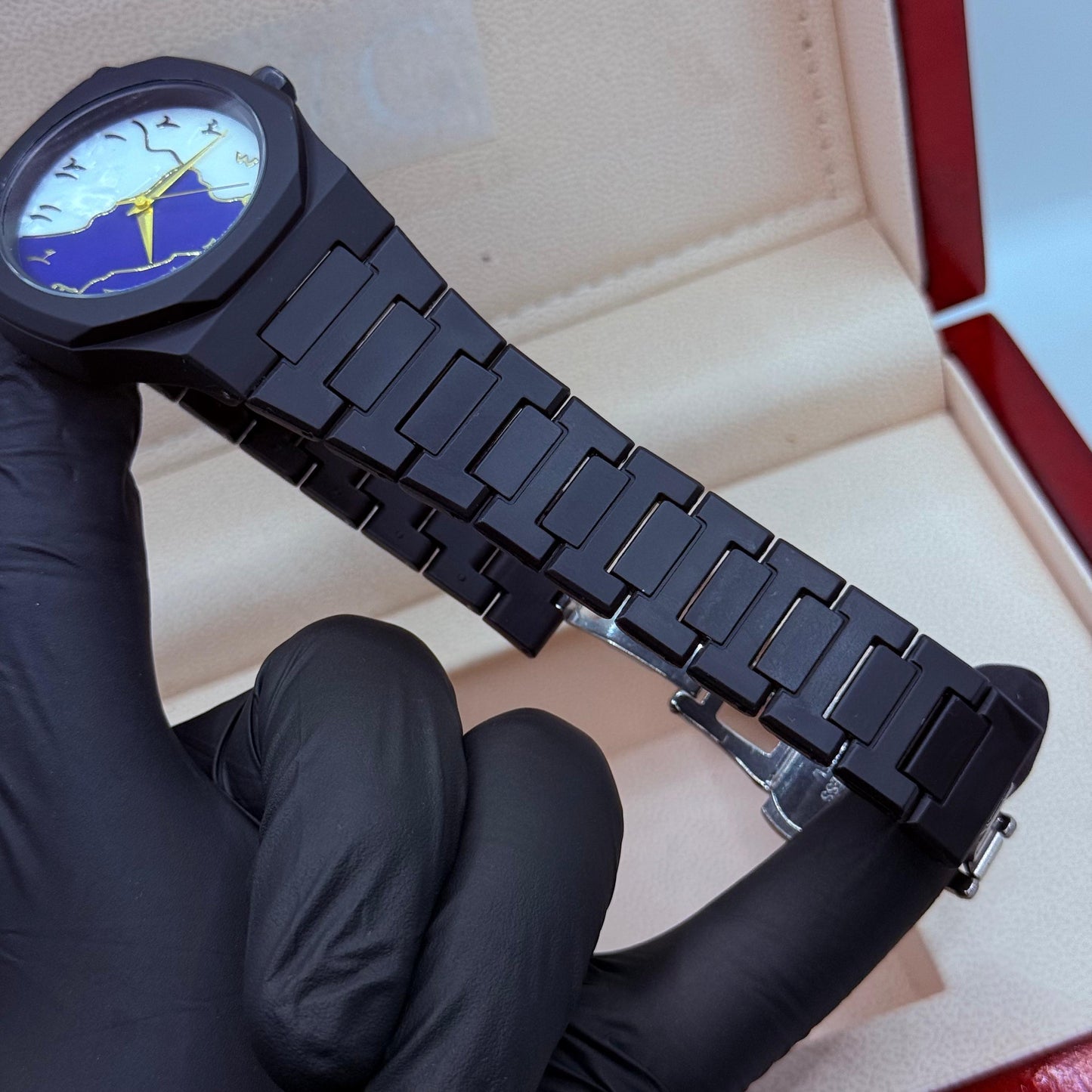 Black Arabic Aura Blue Mabel Dial ( Fabric Material )