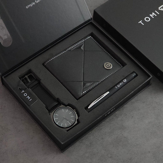 TOMI S8 Series Customised T-084 Gift Set Watch With Wallet And Pen Quartz