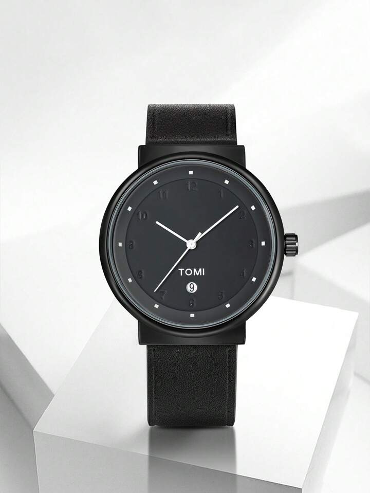 TOMI T-091 Business Watch Round Dial Date Quartz