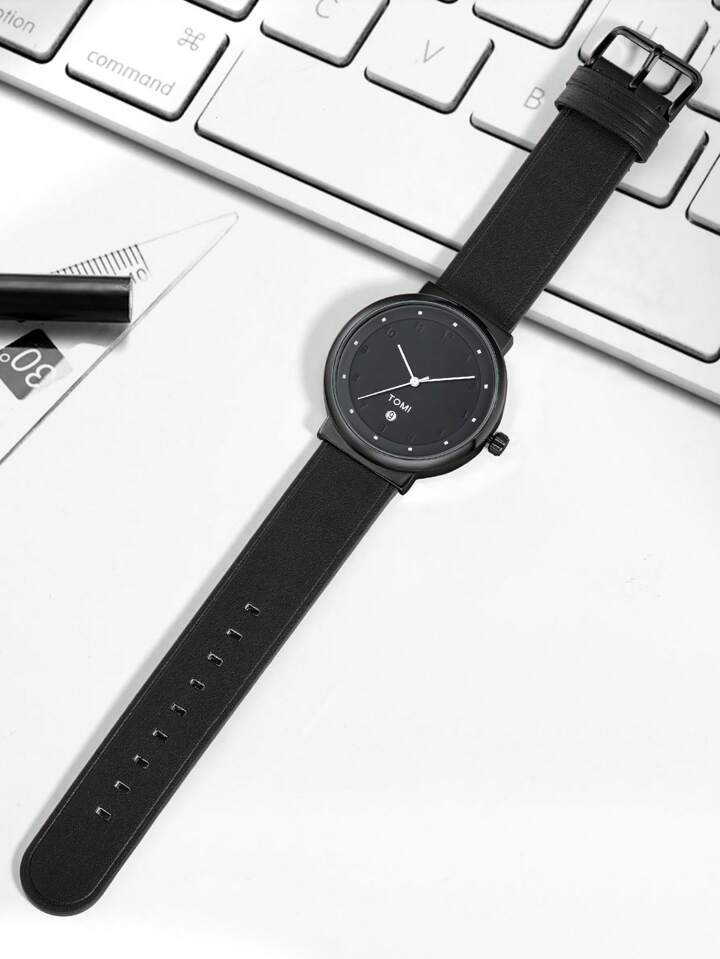 TOMI T-091 Business Watch Round Dial Date Quartz